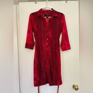 Vintage Y2K Red Snakeskin Print Dress